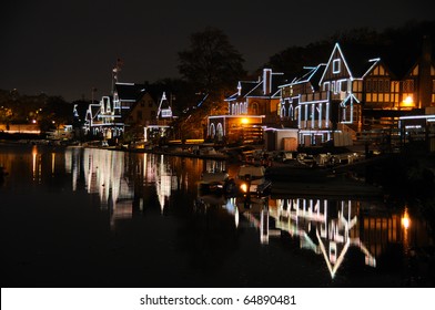 Philadelphia Boathouse Row At Night