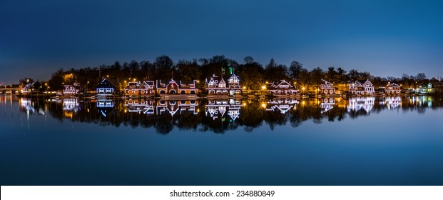 Philadelphia - Boathouse Row Panorama By Night