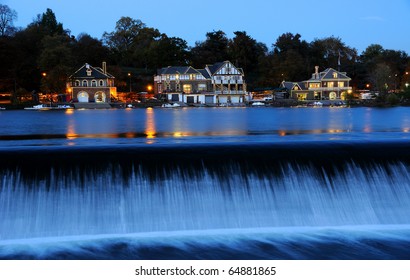 Philadelphia Boathouse Row At Twilight