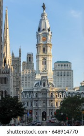 Philadelphia City Hall, built in 1901 and located at 1 Penn Square, the seat of government for the city of Philadelphia, Pennsylvania.