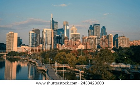 Philadelphia city Skyline at sunset