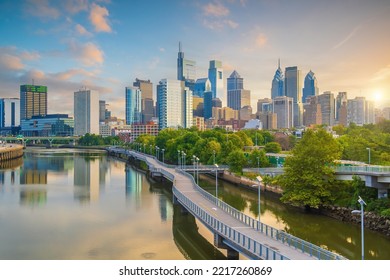 Philadelphia Downtown City Skyline, Cityscape Of  Pennsylvania USA