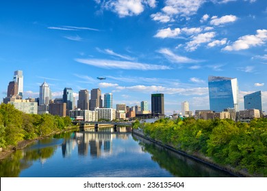 Philadelphia Downtown Skyline And Schuylkill River, PA, USA