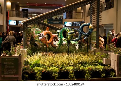 Philadelphia Flower Show. Philadelphia PA  March 2-10 2019. The Philadelphia Flower Show 2019  Flower Power Theme.