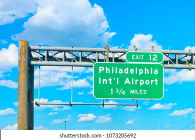 Philadelphia International Airport Road Indicator Plate.