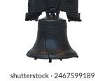 Philadelphia liberty bell close up detail isolated on white 