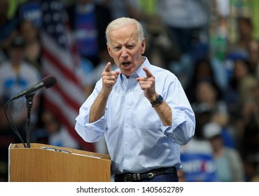 PHILADELPHIA - MAY 18, 2019: Former vice-president Joe Biden formally launches his 2020 presidential campaign during a rally May 18, 2019, at Eakins Oval in Philadelphia.