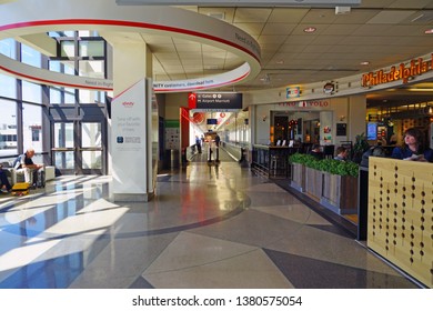 PHILADELPHIA, PA -23 APR 2019- Inside The Terminal At The Philadelphia International Airport (PHL).