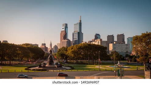 
Philadelphia, PA - 8/24/19: Sunrise Of Eakins Oval