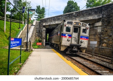 Philadelphia, PA USA  7 01 2021 Train At Highland Station