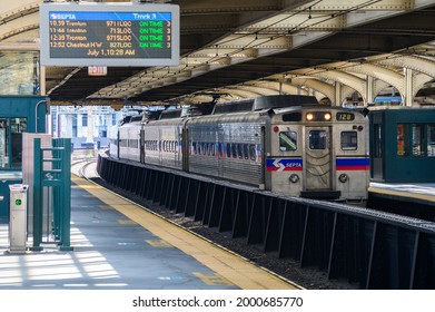 Philadelphia, PA USA  7 01 2021 Train At 30th Street Station