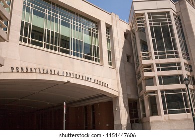 Philadelphia, Pa. USA, Aug. 5, 2018: Pennsylvania Convention Center Entrance In Philadelphia. Aug. 5, 2018 In Philadelphia, Pa USA