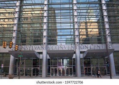 Philadelphia, Pa. USA, Dec. 23, 2019: Facade Of The Pennsylvania Convention Center In Philadelphia, Pa. USA. Dec. 23, 2019 In Philadelphia, Pa. USA