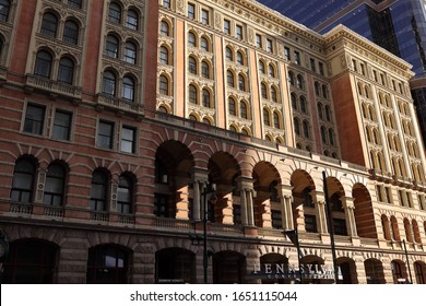 Philadelphia, Pa. USA, Feb. 19, 2020: Facade Of The Pennsylvania Convention Center, Philadelphia, Pa. USA. Feb. 19, 2020 In Philadelphia, Pa. USA