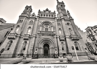 Philadelphia, Pa. USA, Jan.15, 2017: Main Entrance Of The Masonic Temple, Grand Lodge Of Pennsylvania, Located In Center City Philadelphia. Jan. 15, 2017 In Philadelphia, Pa. USA