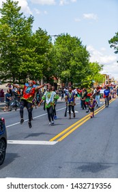 Philadelphia, PA / USA - June 22 2019: Juneteenth Parade Philadelpiha At Malcom X Park African American Independence Day