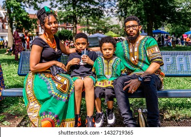 Philadelphia, PA / USA - June 22 2019: Juneteenth Parade Philadelpiha At Malcom X Park African American Independence Day