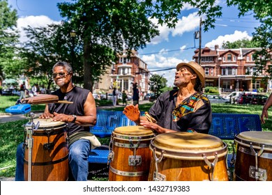 Philadelphia, PA / USA - June 22 2019: Juneteenth Parade Philadelpiha At Malcom X Park African American Independence Day