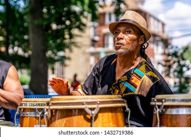 Philadelphia, PA / USA - June 22 2019: Juneteenth Parade Philadelpiha At Malcom X Park African American Independence Day