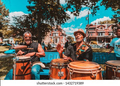 Philadelphia, PA / USA - June 22 2019: Juneteenth Parade Philadelpiha At Malcom X Park African American Independence Day