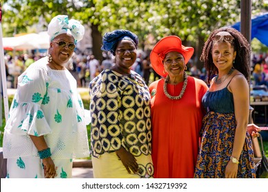 Philadelphia, PA / USA - June 22 2019: Juneteenth Parade Philadelpiha At Malcom X Park African American Independence Day