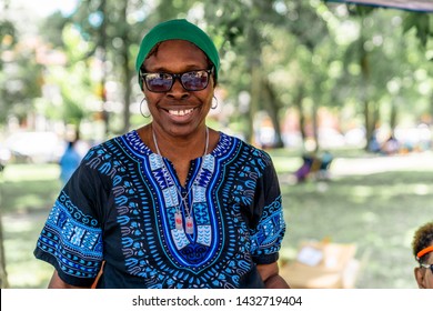 Philadelphia, PA / USA - June 22 2019: Juneteenth Parade Philadelpiha At Malcom X Park African American Independence Day