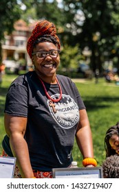 Philadelphia, PA / USA - June 22 2019: Juneteenth Parade Philadelpiha At Malcom X Park African American Independence Day