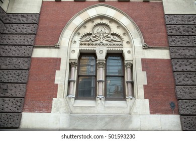 Philadelphia, Pa. USA, Oct. 16, 2016: Window Of The Pennsylvania Academy Of The Fine Arts Facade. Oct. 16, 2016 In Philadelphia, USA.