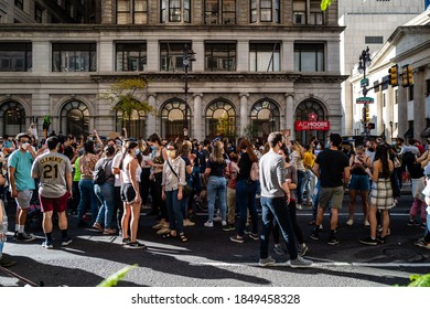 Philadelphia, PA/ USA-11 07 2020: Post Election Celebration