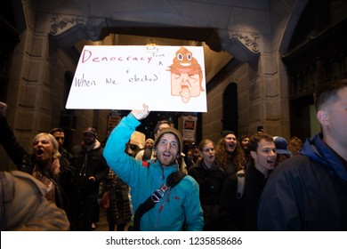 Philadelphia, PA/USA - November 8, 2018. Philadelphians come in support of the Mueller investigation, following the President's firing of Attorney General Jeff Sessions.