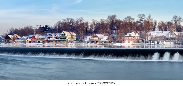 PHILADELPHIA, PENNSYLVANIA - APRIL 23, 2020: Boat House Row Philadelphia PA 