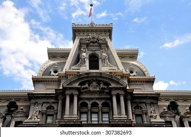 Philadelphia, Pennsylvania - June 25, 2013:  Beaux Arts style Philadelphia City Hall built between 1871-1901 at a cost of $24 million