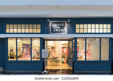Philadelphia, Pennsylvania, May 30 2018: Janie and Jack store front, Children's Clothing and Newborn Clothing at Janie and Jack