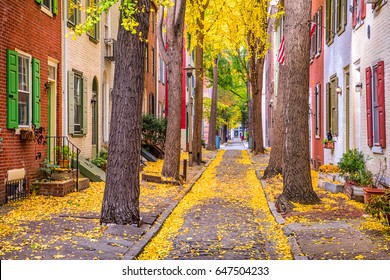 Philadelphia, Pennsylvania, USA Alley In The Fall.