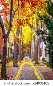 Philadelphia, Pennsylvania, USA Alley In The Fall.