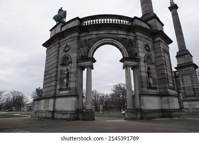 Philadelphia, Pennsylvania, USA - April 5, 2022: View Of The Smith Memorial Arch In Fairmount Park