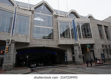 Philadelphia, Pennsylvania, USA - April 6, 2022: Exterior Of The Pennsylvania Convention Center