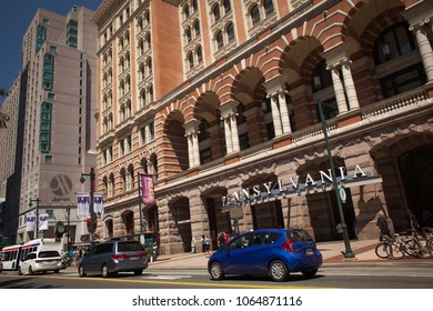 Philadelphia, Pennsylvania, USA – August 3, 2016: Horizontal Slanted View Of The Pennsylvannia Convention Center At Market St, Philadelphia, Pennsylvania 