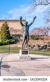 Philadelphia, Pennsylvania, USA - December, 2018 - Rocky Statue - Rocky and Creed Tour of Philadelphia