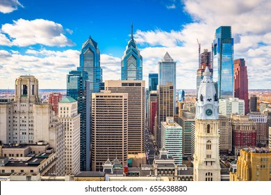 Philadelphia, Pennsylvania, USA Downtown City Skyline.