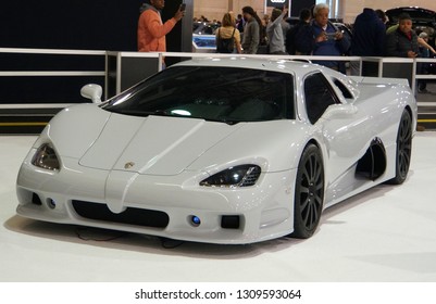 Philadelphia, Pennsylvania, U.S.A - February 10, 2019 - A White SSC Ultimate Aero Luxury Sports Car