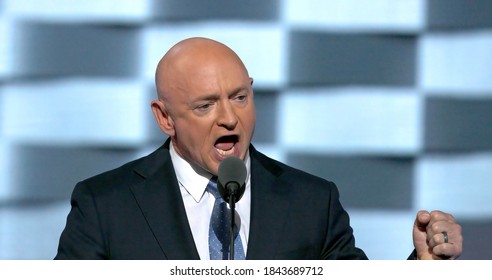 Philadelphia, Pennsylvania, USA July 27, 2016
Former NASA Astronaut Mark Kelly Addressing The Third Evening Session Of The Democratic National Convention At The Wells Fargo Center