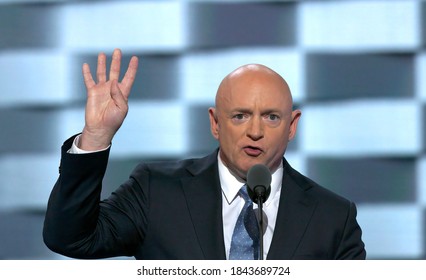 Philadelphia, Pennsylvania, USA July 27, 2016
Former NASA Astronaut Mark Kelly Addressing The Third Evening Session Of The Democratic National Convention At The Wells Fargo Center