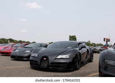 Philadelphia, Pennsylvania / USA - June 10, 2019: All Black Bugatti Veyron At The 2019 Cf Charites Car Show At The Wells Fargo Center.