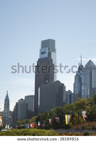 Philadelphia Skyline from Ben Franklin Parkway