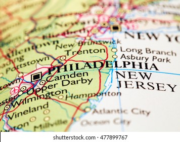 Philadelphia Usa On Atlas World Map Stock Photo 477899767 | Shutterstock