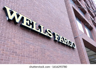 Philadelphia,PA/USA-January 11th 2019: Center City Philly Wells Fargo Building And Their Signs.