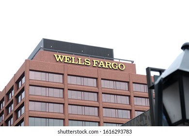 Philadelphia,PA/USA-January 11th 2019: Center City Philly Wells Fargo Building And Their Signs.