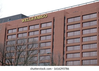 Philadelphia,PA/USA-January 11th 2019: Center City Philly Wells Fargo Building And Their Signs.