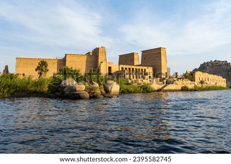 Philae Temple view from the river Aswan Upper Egypt